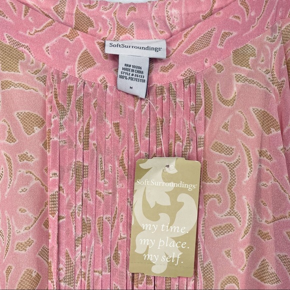 SOLD Soft Surroundings St Germain Pink Georgette Fringe Maxi Skirt Medium - Picture 9 of 16